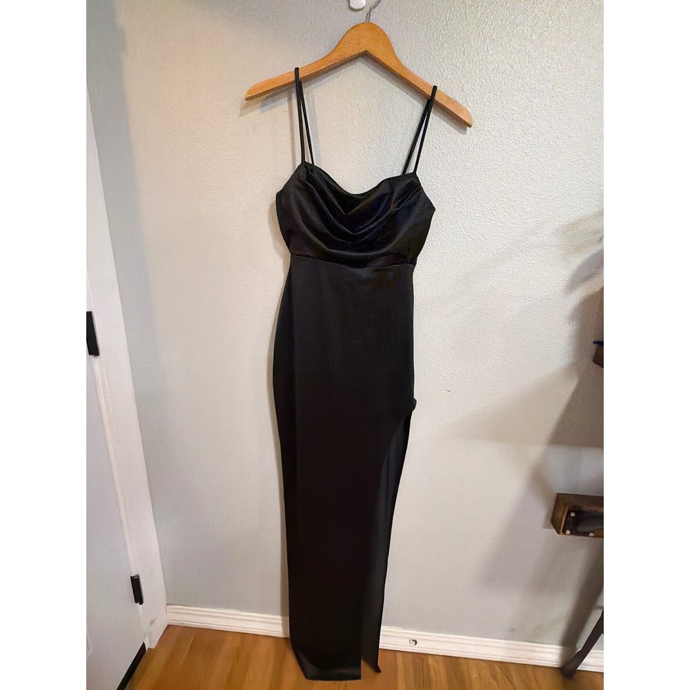 Windsor Maxi Dress Women S Black Cowl Neck High Slit Formal Evening Gown NWT